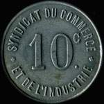 Jeton de 10 centimes 1917 �mis par le Syndicat du Commerce et de l'Industrie de Rochefort-sur-Mer (17300 - Charente-Maritime) - revers