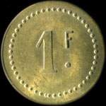 Jeton de 1 franc �mis par le Casino de La Rochelle (17000 - Charente-Maritime) - revers