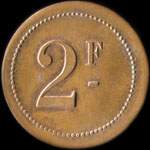 Jeton de 2 francs �mis par le Casino de La Rochelle (17000 - Charente-Maritime) - revers
