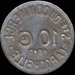 Jeton de 10 centimes 1917 �mis par la Soci�t� du Commerce de La Rochelle (17000 - Charente-Maritime) - revers