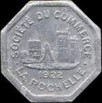 Jeton de 25 centimes 1922 émis par la Société du Commerce de La Rochelle (17000 - Charente-Maritime) - avers