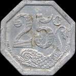 Jeton de 25 centimes 1922 �mis par la Soci�t� du Commerce de La Rochelle (17000 - Charente-Maritime) - revers