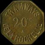 Jeton de 20 centimes émis par les Tramways de la Rochelle (17000 - Charente-Maritime) - avers