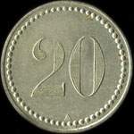 Jeton de 20 (francs) avec N&ordm; 231 �mis par le Casino de La Roche-Posay (86270 - Vienne) - revers