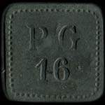 Jeton de 5 centimes émis pour les PG 16 - (Prisonniers de Guerre, 16e compagnie) à Ronchamp (70250 - Haute-Saône) - avers