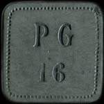 Jeton de 10 centimes émis pour les PG 16 - (Prisonniers de Guerre, 16e compagnie) à Ronchamp (70250 - Haute-Saône) - avers