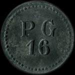Jeton de 50 centimes émis pour les PG 16 - (Prisonniers de Guerre, 16e compagnie) à Ronchamp (70250 - Haute-Saône) - avers