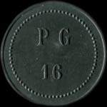 Jeton de 5 francs émis pour les PG 16 - (Prisonniers de Guerre, 16e compagnie) à Ronchamp (70250 - Haute-Saône) - avers