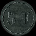 Jeton de 5 francs émis pour les PG 16 - (Prisonniers de Guerre, 16e compagnie) à Ronchamp (70250 - Haute-Saône) - revers