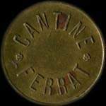 Jeton de n�cessit� de 50 centimes �mis par la Cantine Ferrat du 103e R�giment d'Artillerie Lourde - avers