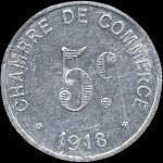 Jeton de 5 centimes 1918 �mis par la Chambre de Commerce de Rouen (76000 - Seine-Maritime) - revers