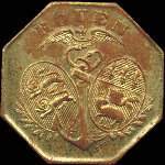 Jeton de 25 centimes 1918  (pi�ce d'essaie en laiton) �mis par la Chambre de Commerce de Rouen (76000 - Seine-Maritime) - revers