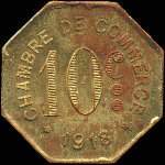 Jeton de 25 centimes 1918  (pi�ce d'essaie en laiton) �mis par la Chambre de Commerce de Rouen (76000 - Seine-Maritime) - revers