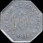 Jeton de 10 centimes 1918 �mis par la Chambre de Commerce de Rouen (76000 - Seine-Maritime) - revers