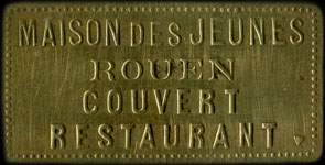 Jeton de Couvert - Restaurant �mis par la Maison des Jeunes - Rouen (76000 - Seine-Maritime) - avers