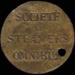 Jeton de 5 centimes �mis par la Soci�t� des Steamers Omnibus � Rouen (76000 - Seine-Maritime) - avers