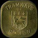 Jeton Bon pour une section - classe unique �mis par les Tramways de Rouen (76000 - Seine-Maritime) - avers