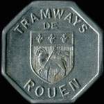 Jeton Bon pour une section - seconde classe �mis par les Tramways de Rouen (76000 - Seine-Maritime) - avers