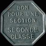 Jeton Bon pour une section - seconde classe �mis par les Tramways de Rouen (76000 - Seine-Maritime) - revers