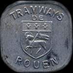 Jeton Bon pour une section - seconde classe �mis par les Tramways de Rouen (76000 - Seine-Maritime) - avers