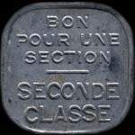 Jeton Bon pour une section - seconde classe �mis par les Tramways de Rouen (76000 - Seine-Maritime) - revers