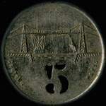 Jeton de 5 centimes �mis par le Transbordeur de Rouen (76000 - Seine-Maritime) - avers