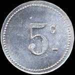 Jeton de 5 centimes �mis par le Cercle de la Jeune France � Rougiers (83170 - Var) - revers