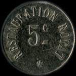 Jeton de 5 centimes �mis par Restauration Royat (63130 - Puy-de-D�me) - avers