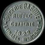 Jeton de 10 centimes 1922 �mis par l'Epicerie Bagouet - Lainages - Mercerie � Ruffec (16700 - Charente) - avers