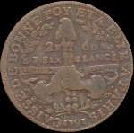 Jeton de n�cessit� de 2 sols 6 deniers - 1791 - An III �mis par la Caisse de Bonne Foy pendant la R�volution fran�aise - revers