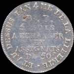 Jeton de n�cessit� de 5 sols 1792 - An 4 �mis par Lefevre, Lesage et Compagnie pendant la R�volution fran�aise - revers