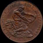 M�daille qui se vend un sol � Paris chez Monneron patent� - 1 sol 1792 - An IV - cuivre - �mise pendant la R�volution fran�aise - avers