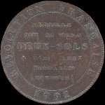 M�daille qui se vend deux sols � Paris chez Monneron (patent�) - 2 sols 1792 - An III - cuivre - �mise pendant la R�volution fran�aise - revers