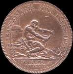 M�daille qui se vend cinq - sols � Paris chez Monneron patent� - Tranche: La confiance augmente la valeur - 5 sols 1792 - An IV - cuivre dor� - �mise par Monneron pendant la R�volution fran�aise - avers