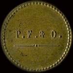 Jeton de 50 centimes émis par P. F. & O. (Perret Frères & Olivier) à Sain-Bel (69210 - Rhône) - avers
