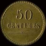 Jeton de 50 centimes émis par P. F. & O. (Perret Frères & Olivier) à Sain-Bel (69210 - Rhône) - revers