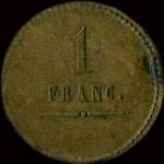Jeton de 1 franc émis par P. F. & O. (Perret Frères & Olivier) à Sain-Bel (69210 - Rhône) - revers