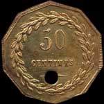 Jeton de 50 centimes émis par St G. C. & C. (St Gobain, Chauny & Cirey) à Sain-Bel (69210 - Rhône) - revers