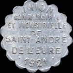 Jeton de 25 centimes 1921 �mis par l'Union Commerciale et Industrielle de Saint-Andr�-de-l'Eure (27220 - Eure) - avers