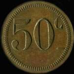 Jeton de 50 centimes �mis par CSA (Casino de Saint-Aubin) � Saint-Aubin-sur-Mer (14750 - Calvados) - revers