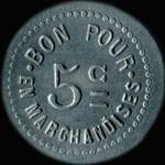 Jeton de 5 centimes �mis par l'Epicerie Parisienne P.Domas � Saint-Claude (39200 - Jura) - revers