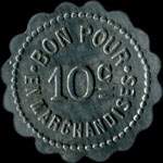 Jeton de 10 centimes �mis par l'Epicerie Parisienne P.Domas � Saint-Claude (39200 - Jura) - revers