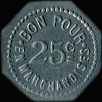 Jeton de 25 centimes �mis par l'Epicerie Parisienne P.Domas � Saint-Claude (39200 - Jura) - revers