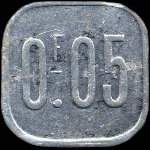 Jeton de 5 centimes �mis par le Grand Caf� Am�ricain � Saint-Claude (39200 - Jura) - revers