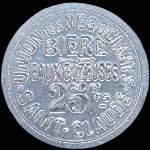 Jeton de 25 francs �mis par l'Union des N�gociants � Saint-Claude (39200 - Jura) - avers