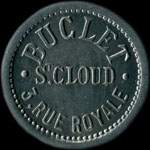 Jeton de 50 centimes �mis par Buclet - 3, Rue Royale � Saint-Cloud (92210 - Hauts-de-Seine) - avers