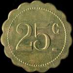 Jeton de 25 centimes �mis par le Caf� de la T�te Noire � Saint-Cloud (92210 - Hauts-de-Seine) - revers