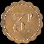 Jeton de 3 francs �mis par le Caf� de la T�te Noire � Saint-Cloud (92210 - Hauts-de-Seine) - revers