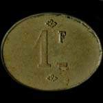 Jeton de 1 franc �mis par le Pavillon Bleu � Saint-Cloud (92210 - Hauts-de-Seine) - revers