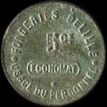 Jeton de 5 centimes des Fonderies Delille - Economat à Saint-Denis (93200 - Seine-Saint-Denis) - avers
